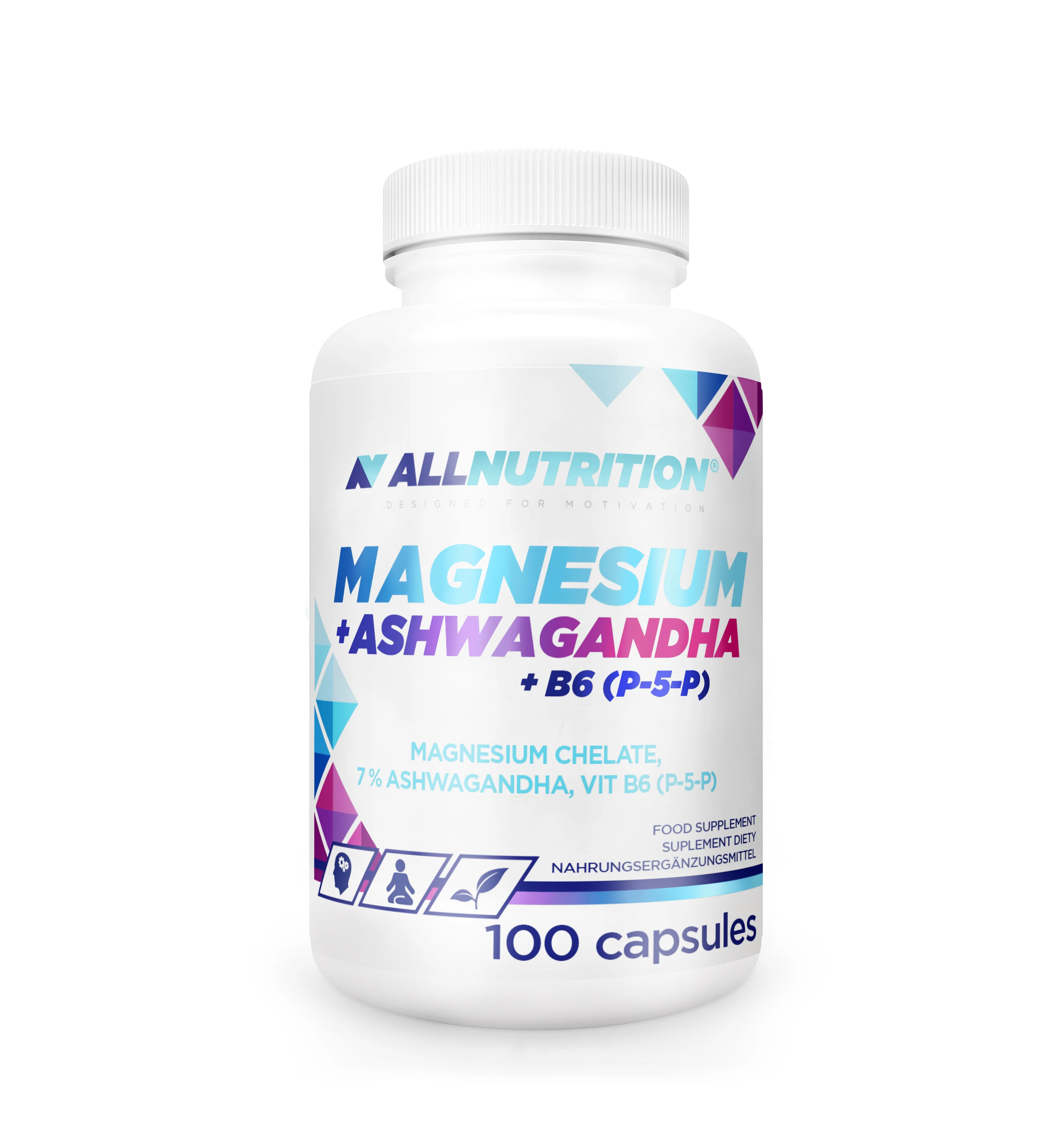 Allnutrition Magnesium + Ashwagandha + B6 (P-5-P) 100 kapsułek