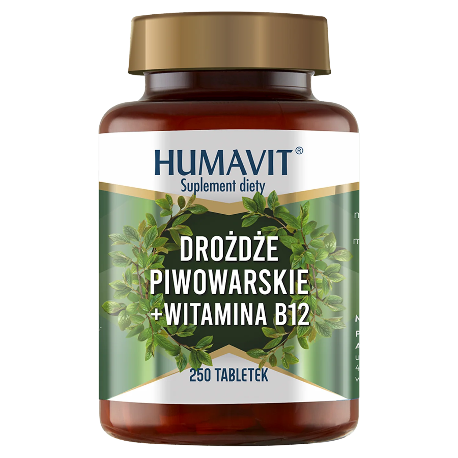 Humavit Drożdże piwowarskie + witamina B12 250 tabletek