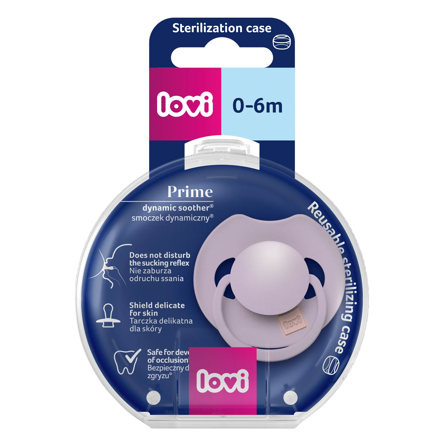 Canpol Babies smoczek silikonowy dynamiczny Lovi Prime Violet 0-6 m, 1 szt.