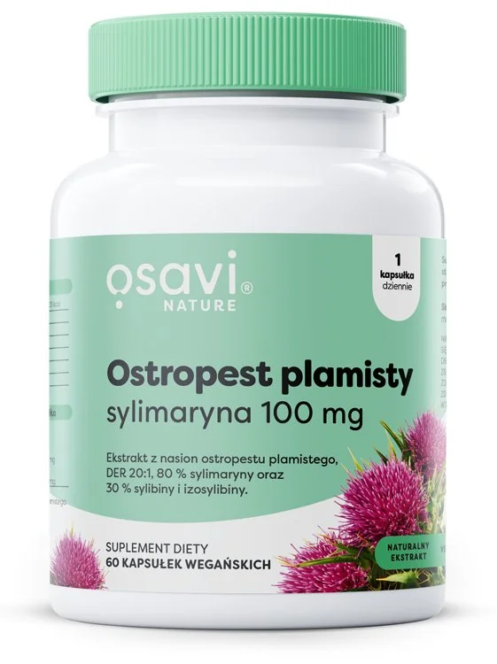 Osavi Ostropest Plamisty Sylimaryna 100 mg 60 kapsułek wegańskich