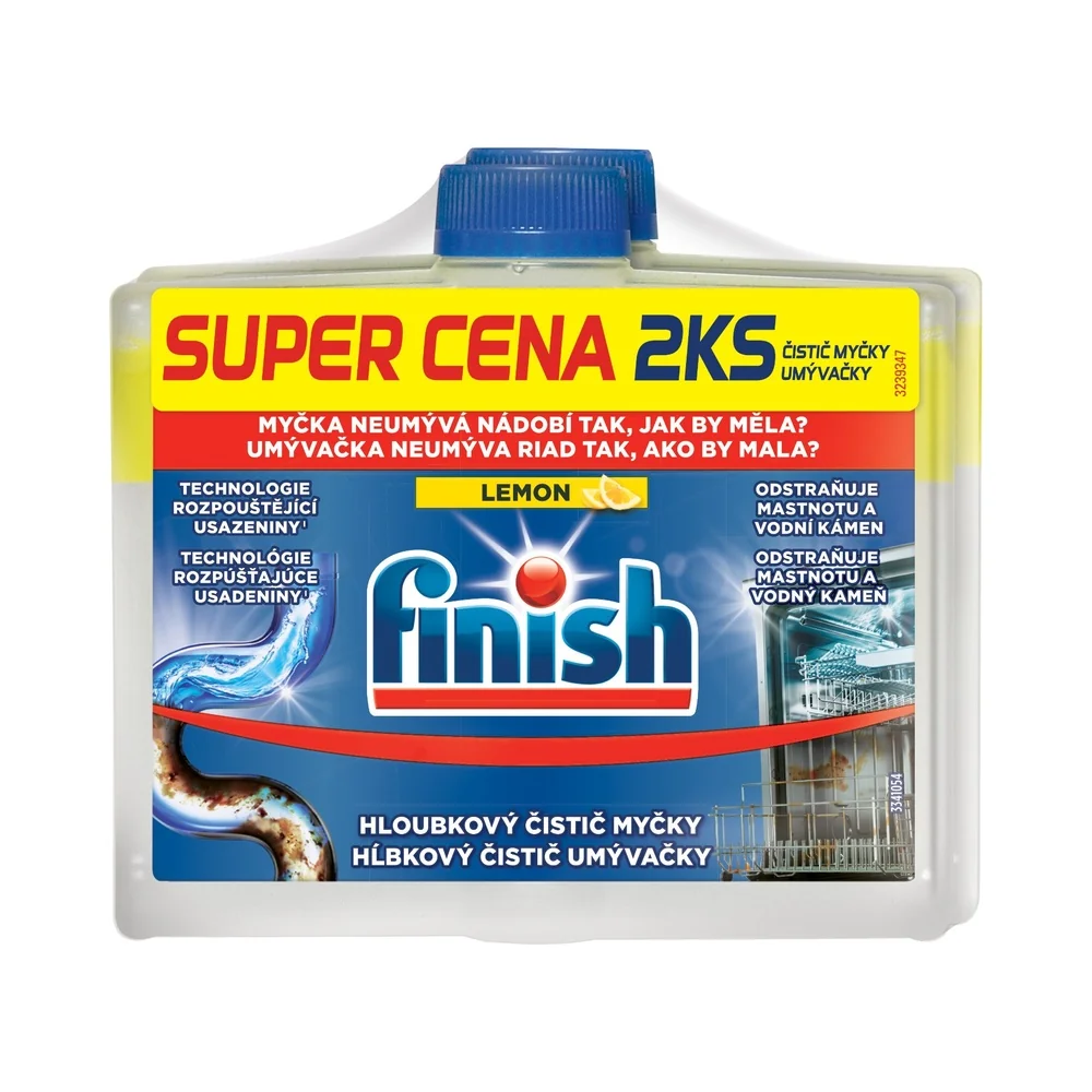 Finish płyn do czyszczenia zmywarki Lemon, 2 x 250 ml