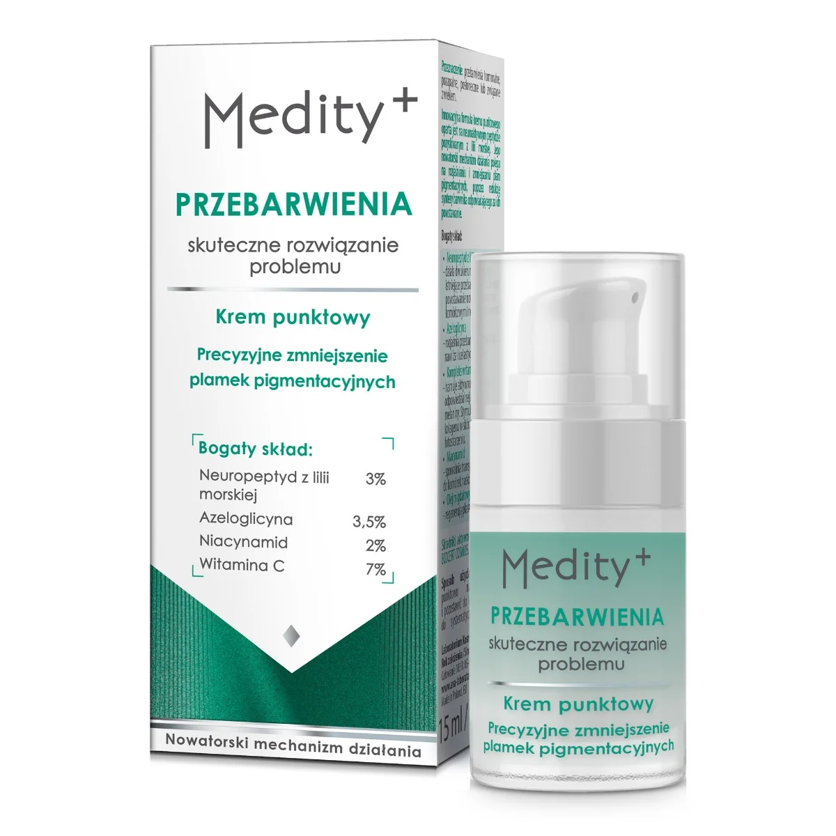 Medity+ Przebarwienia Krem punktowy, 15 ml