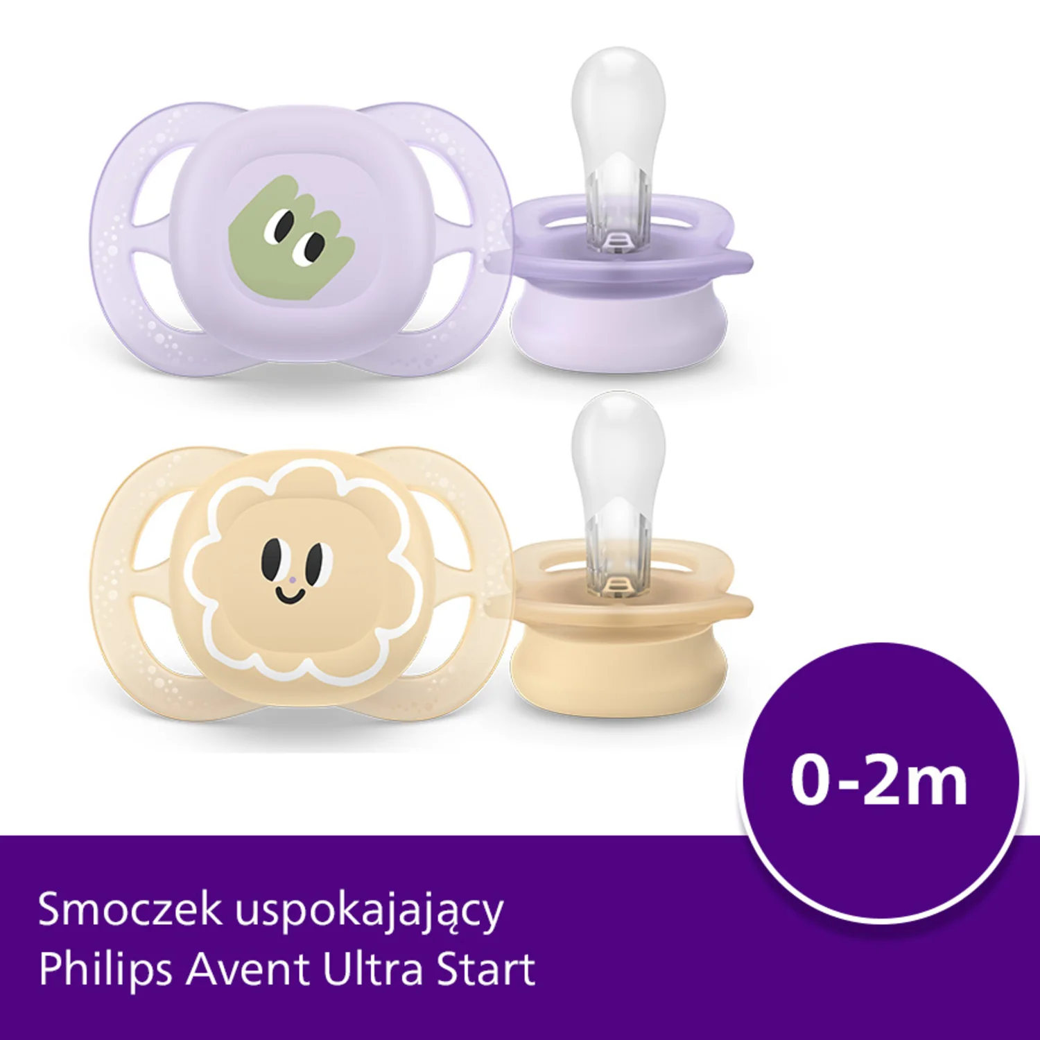 Philips Avent Ultra Start SCF075/03 smoczek ortodontyczny, 0-2 m, 2 szt.