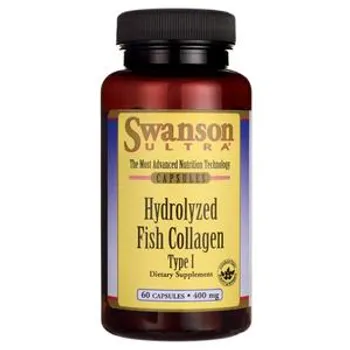 Swanson, Hydrolzowany kolagen z ryb (typu I), 400 mg, suplement diety, 60 kapsułek 