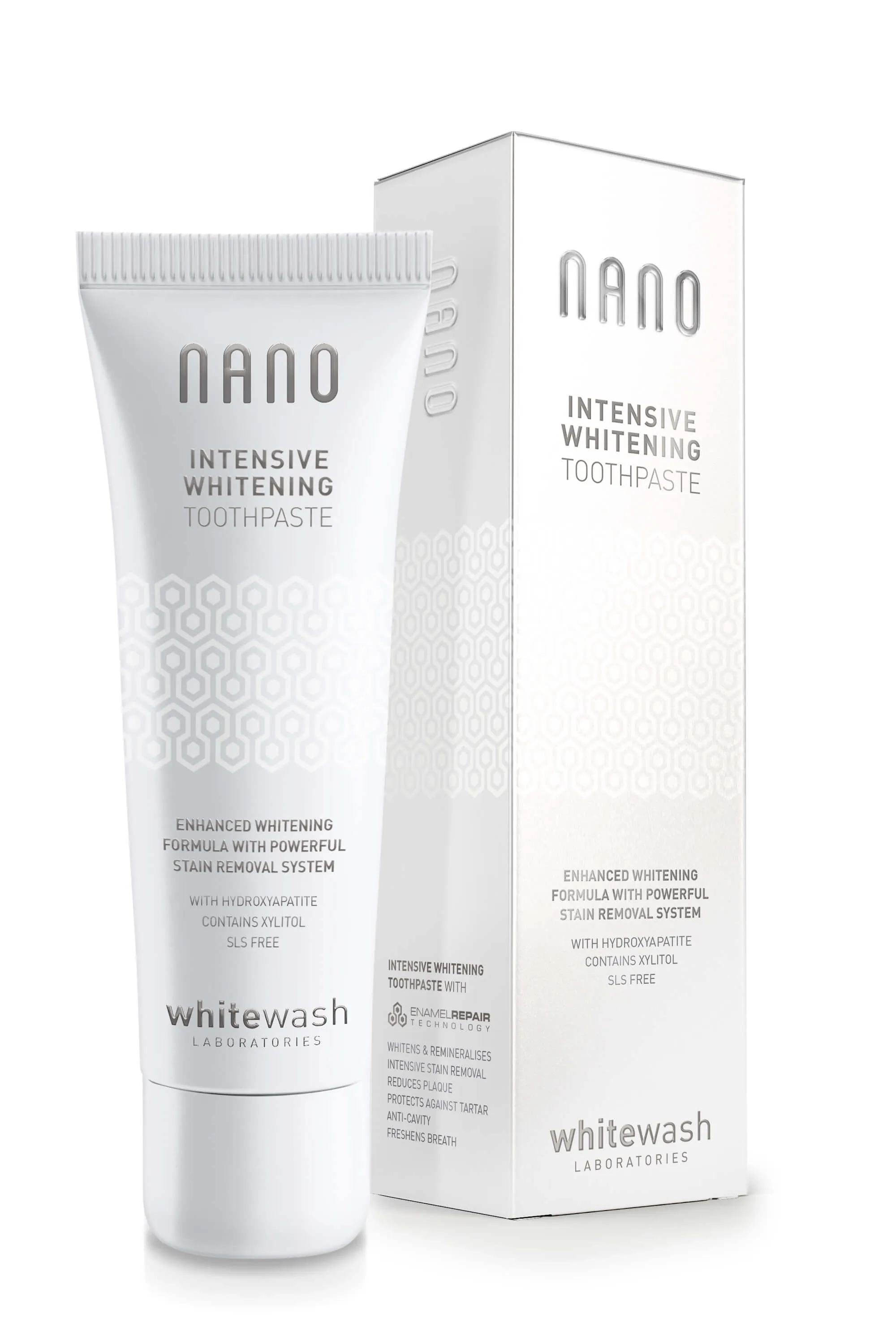 Whitewash Nano Intensive Whitening Toothpaste intensywnie wybielająca pasta do zębów z technologią Enamel Care, 75 ml 