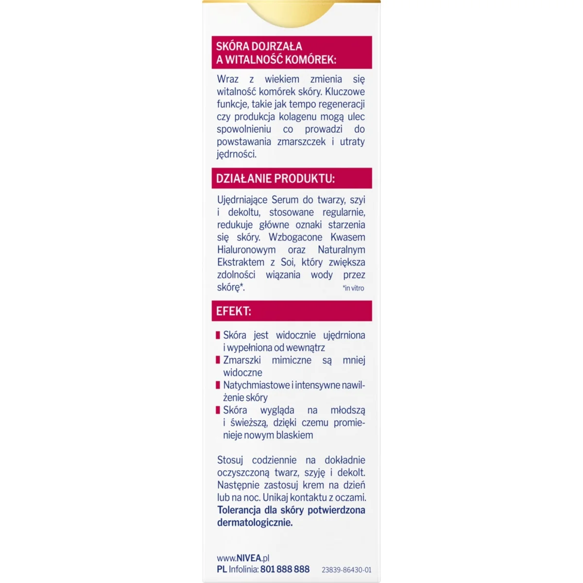 Nivea Vital Soja ujędrniające serum do skóry dojrzałej, 40 ml