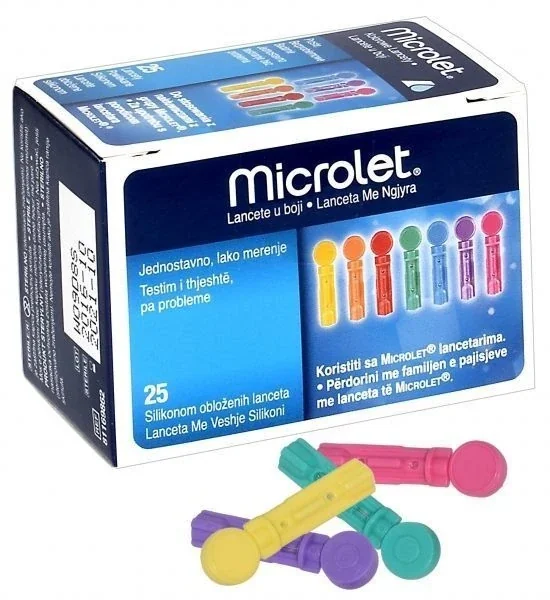 Microlet Ascensia lancety kolorowe, 25 sztuk