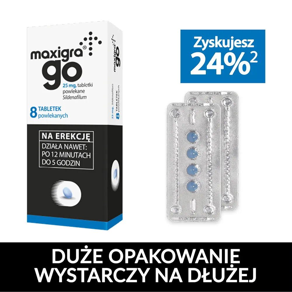Maxigra Go, 25mg, 8 tabletek 