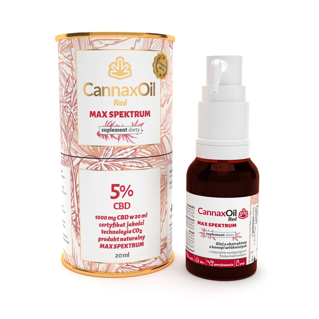 CannaxOil Red 1000 mg (5%) olej z ekstraktem z konopi włóknistych, 20 ml