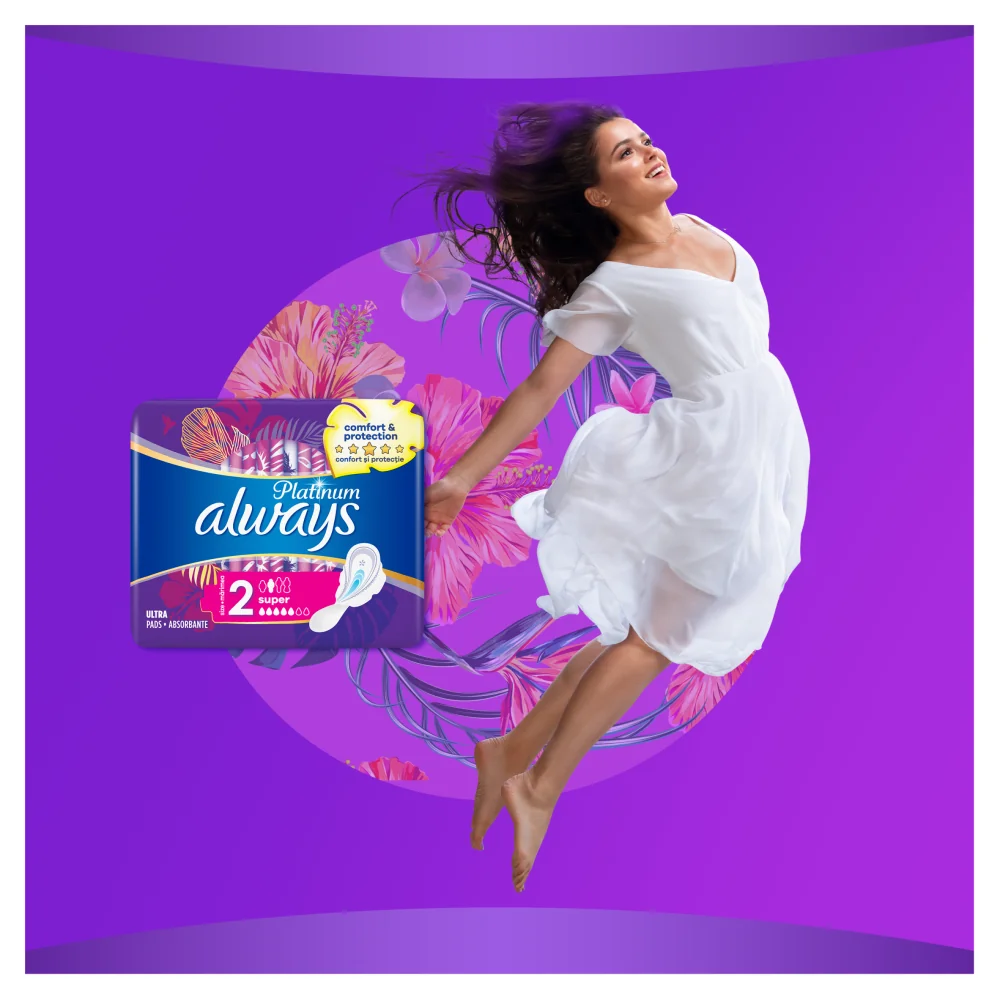 Always Platinum Super podpaski ze skrzydełkami rozmiar 2, 14 szt.