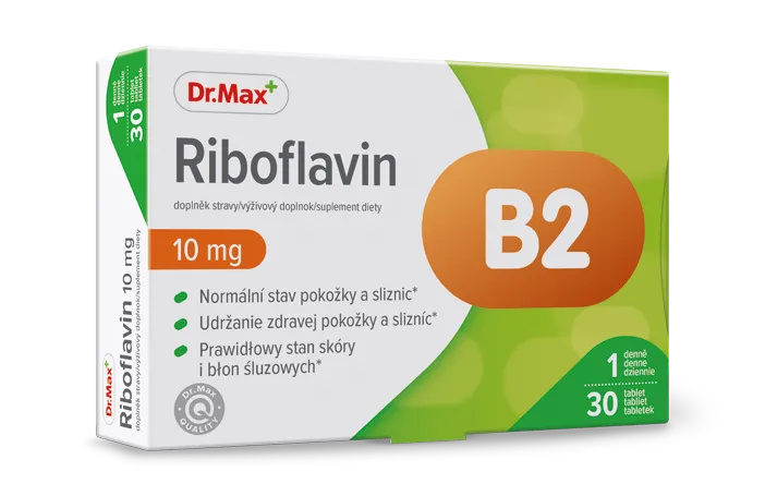 Witamina B₂ (ryboflawina) Dr.Max, suplement diety, 30 tabletek