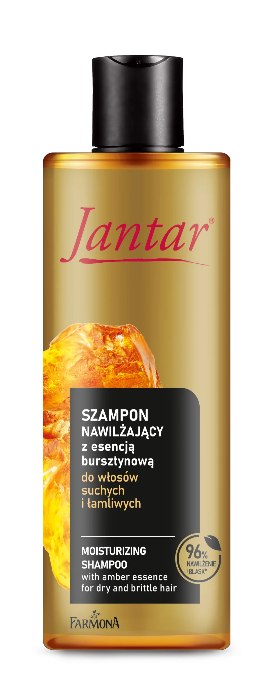 Jantar Szampon nawilżający z esencją bursztynową do włosów suchych i łamliwych, 300 ml