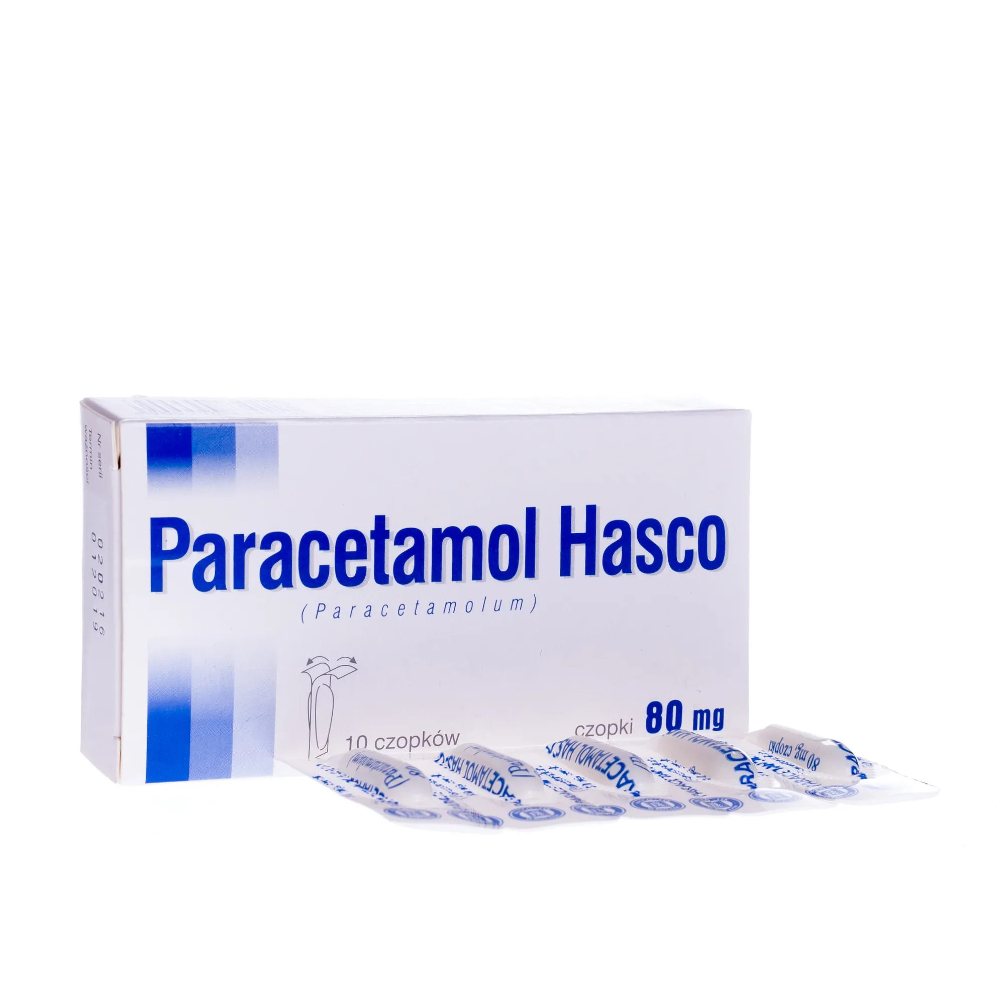 Paracetamol Hasco 80 mg, 10 czopków