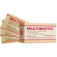 Multibiotic, (5mg+0,01g+0,833mg)/g, 10 saszetek po 1 g