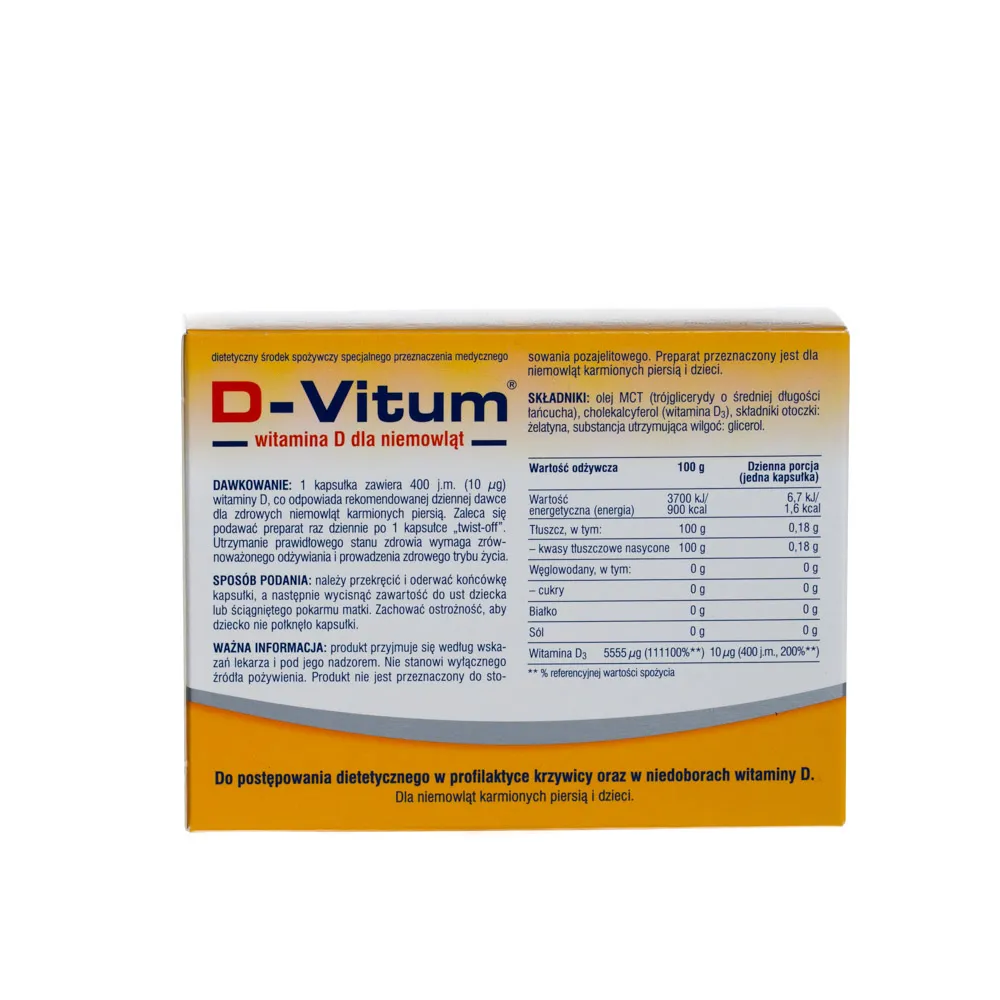 D-Vitum witamina D dla niemowląt, 96 kapsułek twist-off 