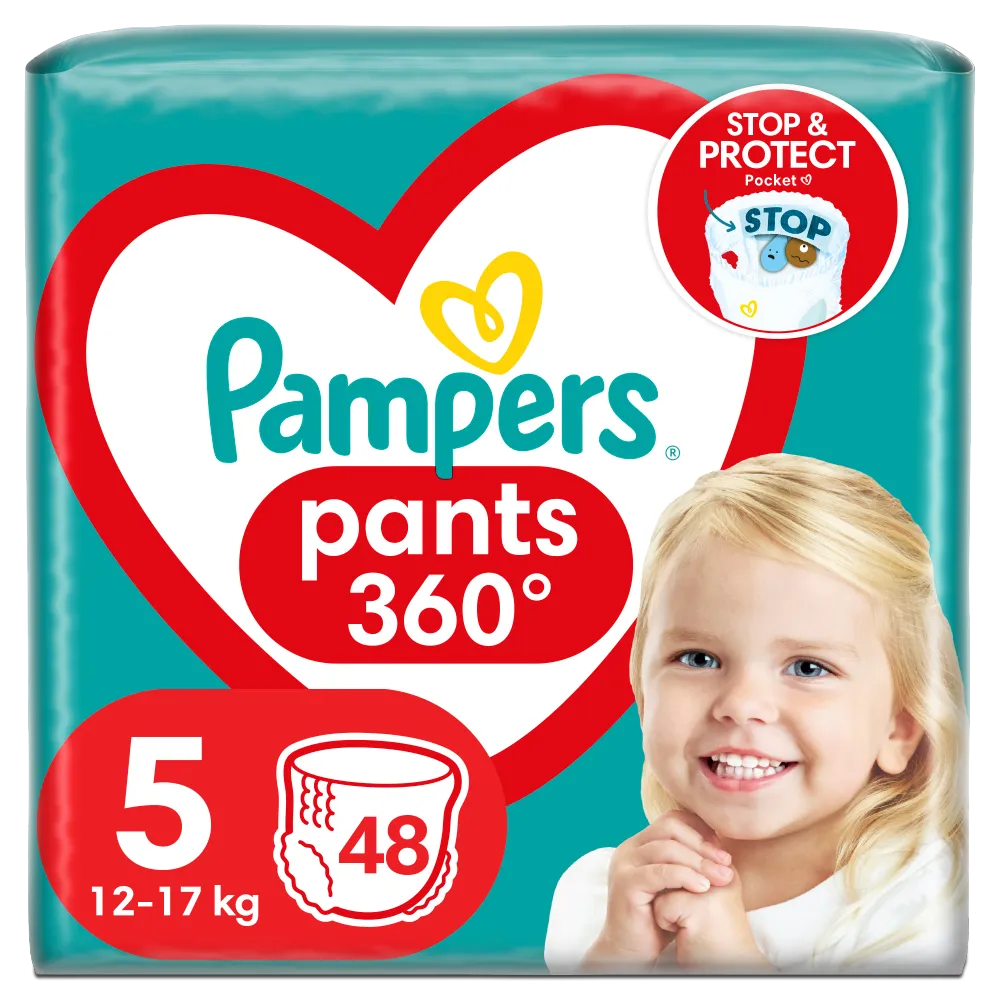 Pampers Pants 5, pieluchomajtki, rozmiar 5, 12-17 kg, 48 sztuk 