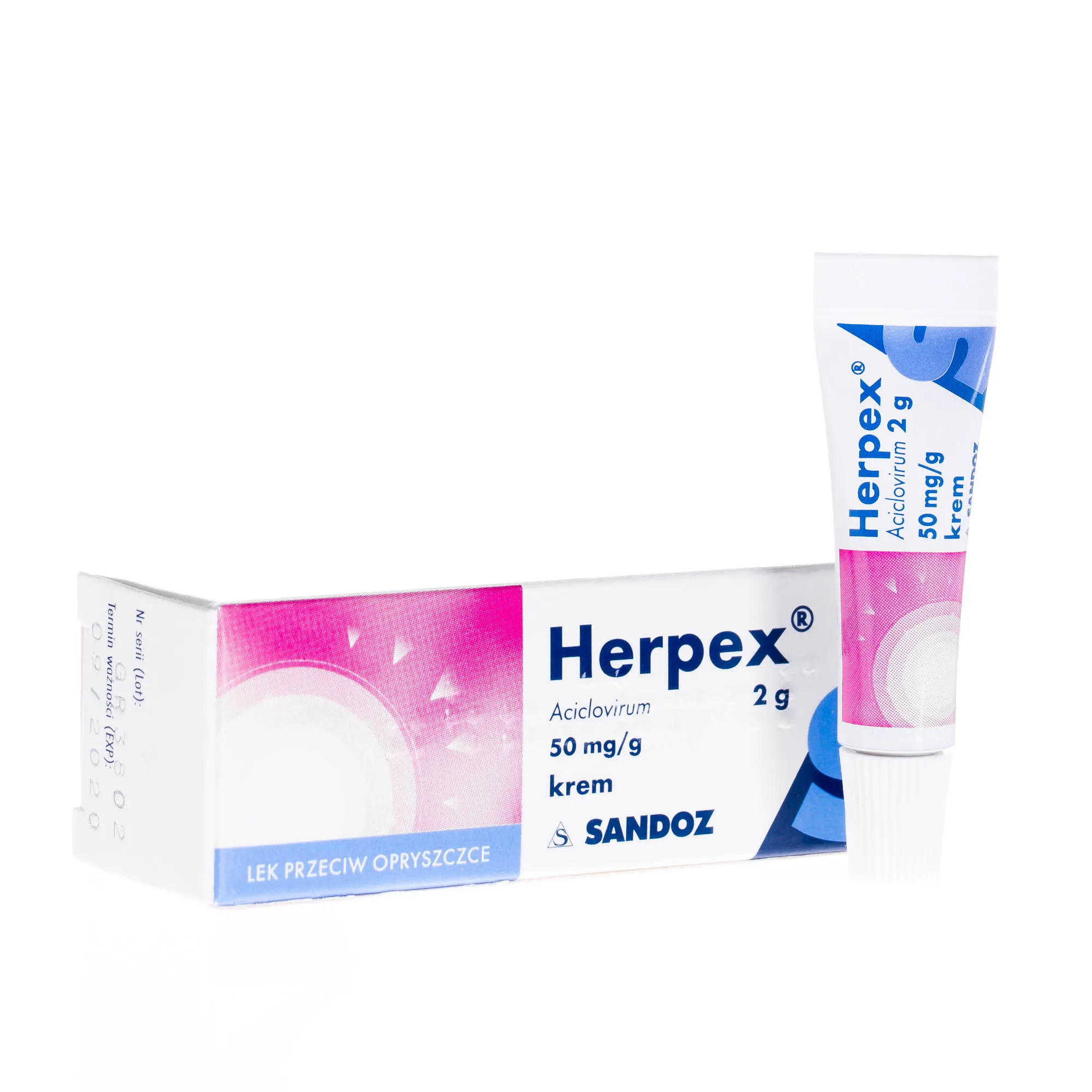 Herpex 50 mg/g - krem przeciw opryszczce, 2 g