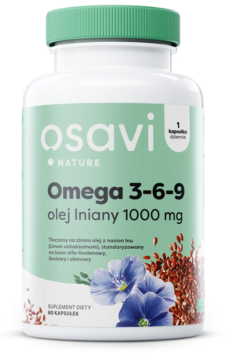 Osavi Omega 3-6-9 Olej lniany 1000 mg 60 kapsułek miękkich