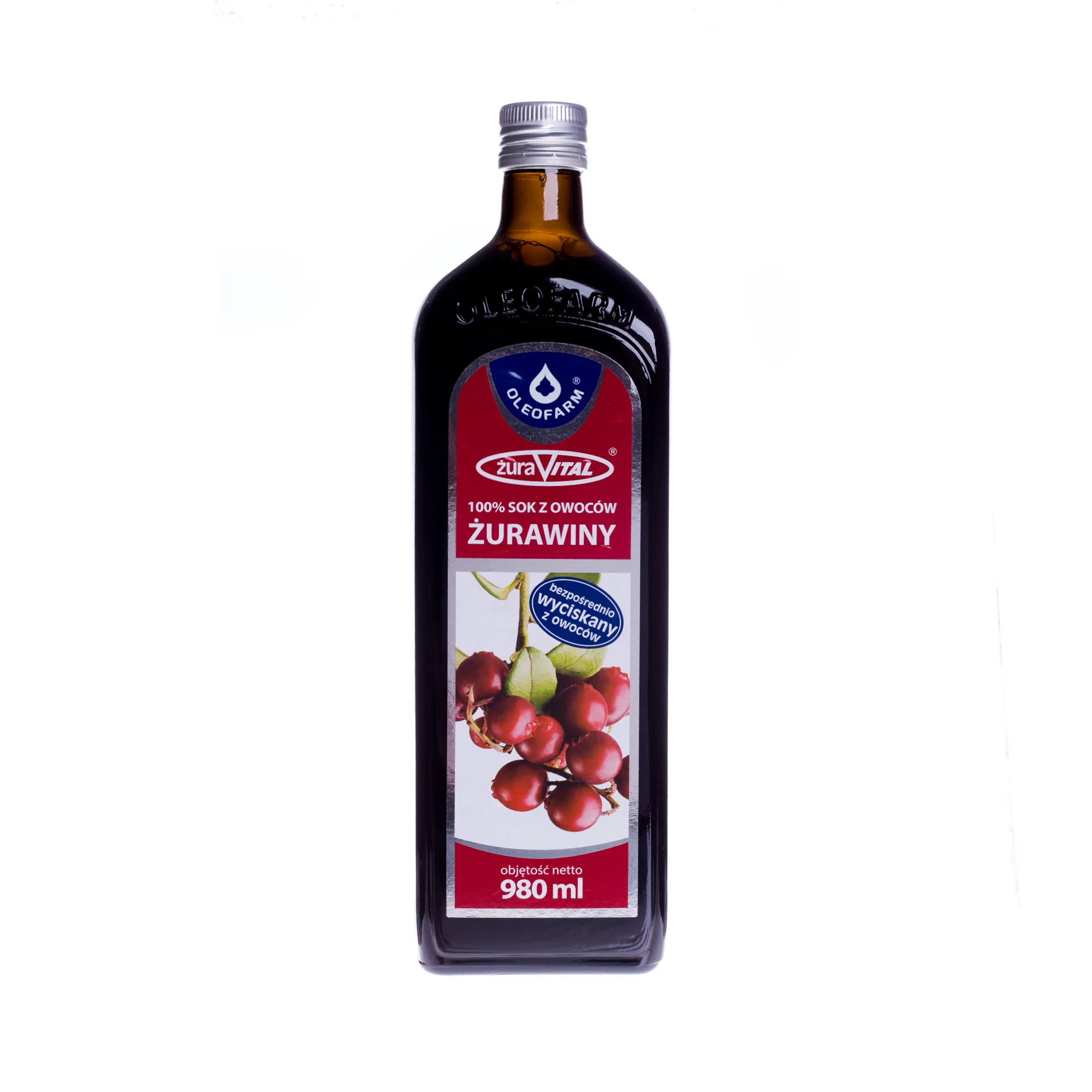 ŻuraVital, sok z owoców żurawiny, 980 ml