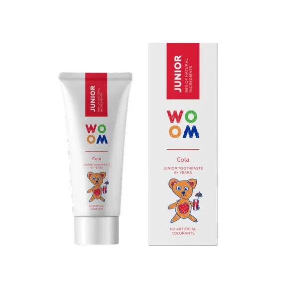 Woom Cola Junior, naturalna pasta do zębów dla dzieci, 50 ml