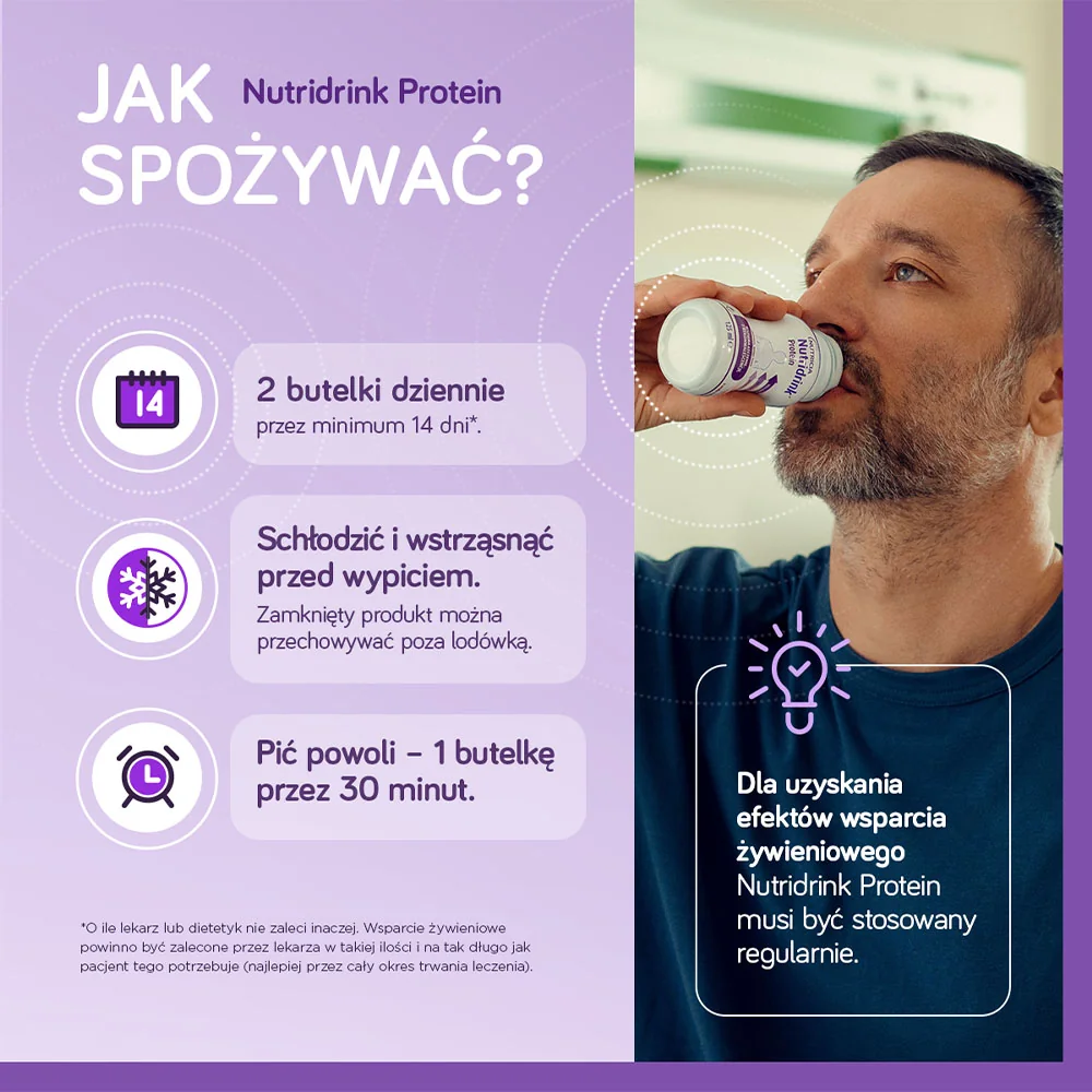 Nutridrink Protein o smaku truskawkowym, 4x125 ml