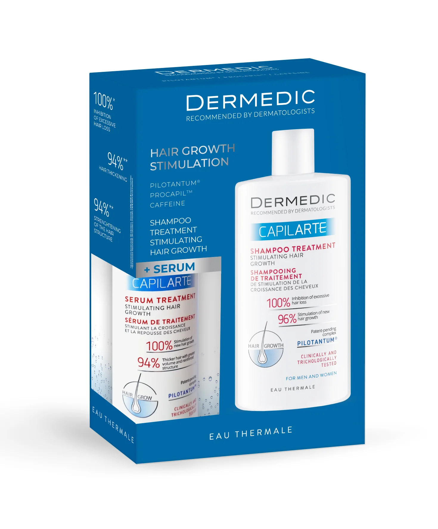 Dermedic Capilarte Zestaw serum-kuracja stymulująca wzrost włosów, 150 ml + szampon kuracja, 300 ml