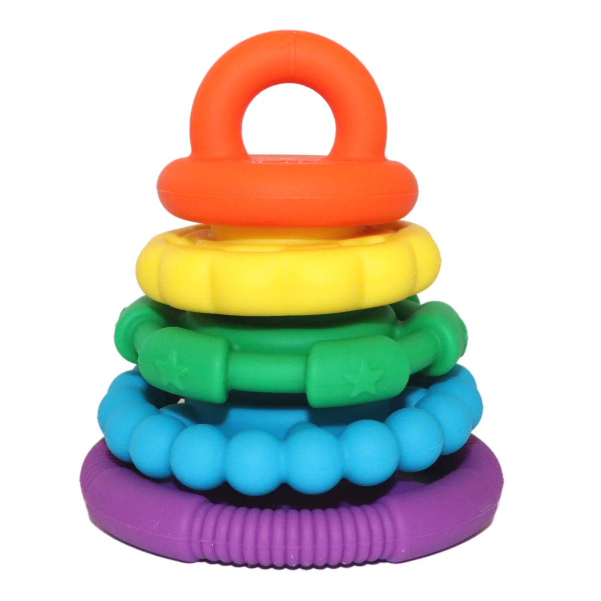 Jellystone Designs silikonowy gryzak sensoryczny mała tęczowa wieża, 1 szt.