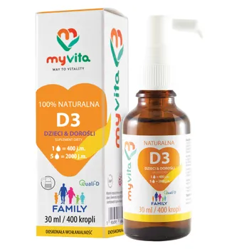 MyVita Silver, Witamina D3 dla dzieci i dorosłych, suplement diety, krople, 30ml 