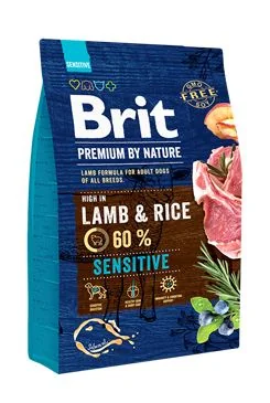 Brit Premium by Nature Adult Sensitive Lamb&Rice sucha karma z jagnięciną i ryżem dla psa, 3 kg
