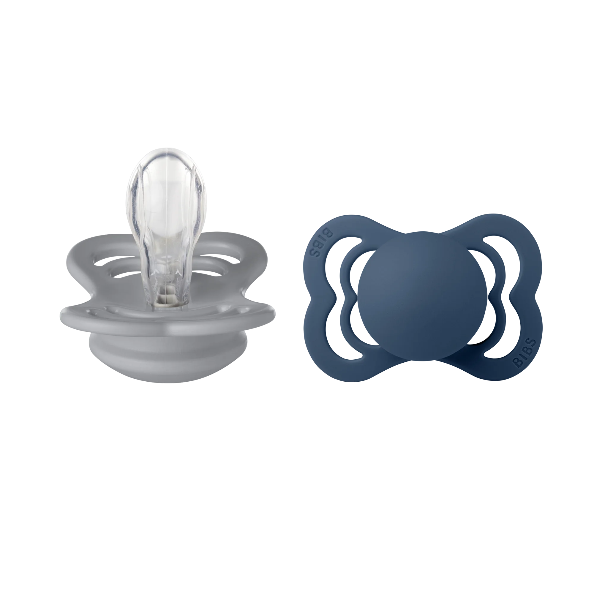 BIBS Pacifier Supreme Cloud & Steel Blue smoczek silikonowy, 2 szt.