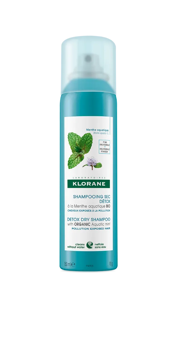 Klorane Detoksykujący szampon suchy z organiczną miętą nawodną, 150ml