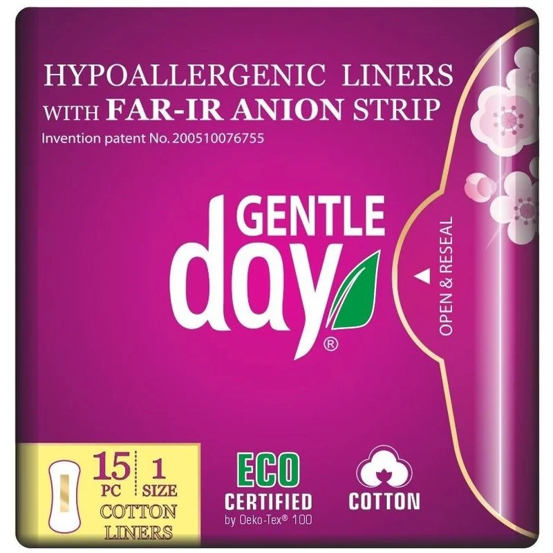 GENTLE DAY Eco Fair-Ir Anion ekologiczne wkładki do codziennego stosowania z paskiem anionowym, 15 szt.