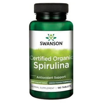 Swanson Spirulina organiczna certyfikowana, suplement diety, 180 kapsułek 