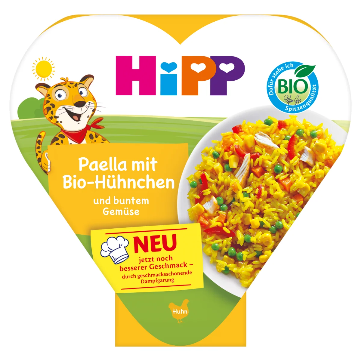 HiPP BIO od pokoleń Paella z kolorowymi warzywami i kurczakiem, po 1. roku, 250 g
