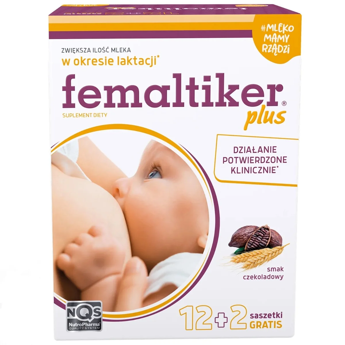 Femaltiker Plus smak czekoladowy, 14 saszetek
