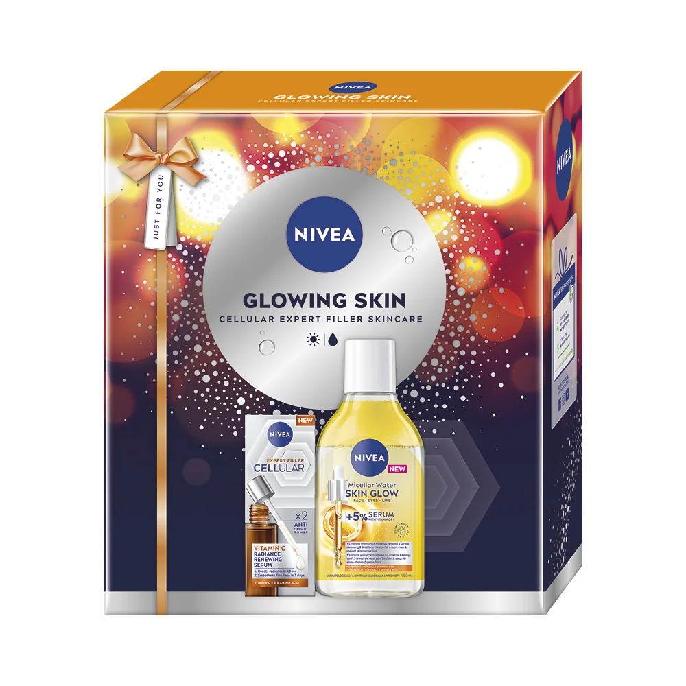Nivea Glowing Skin Zestaw serum, 30 ml + płyn micelarny, 400 ml