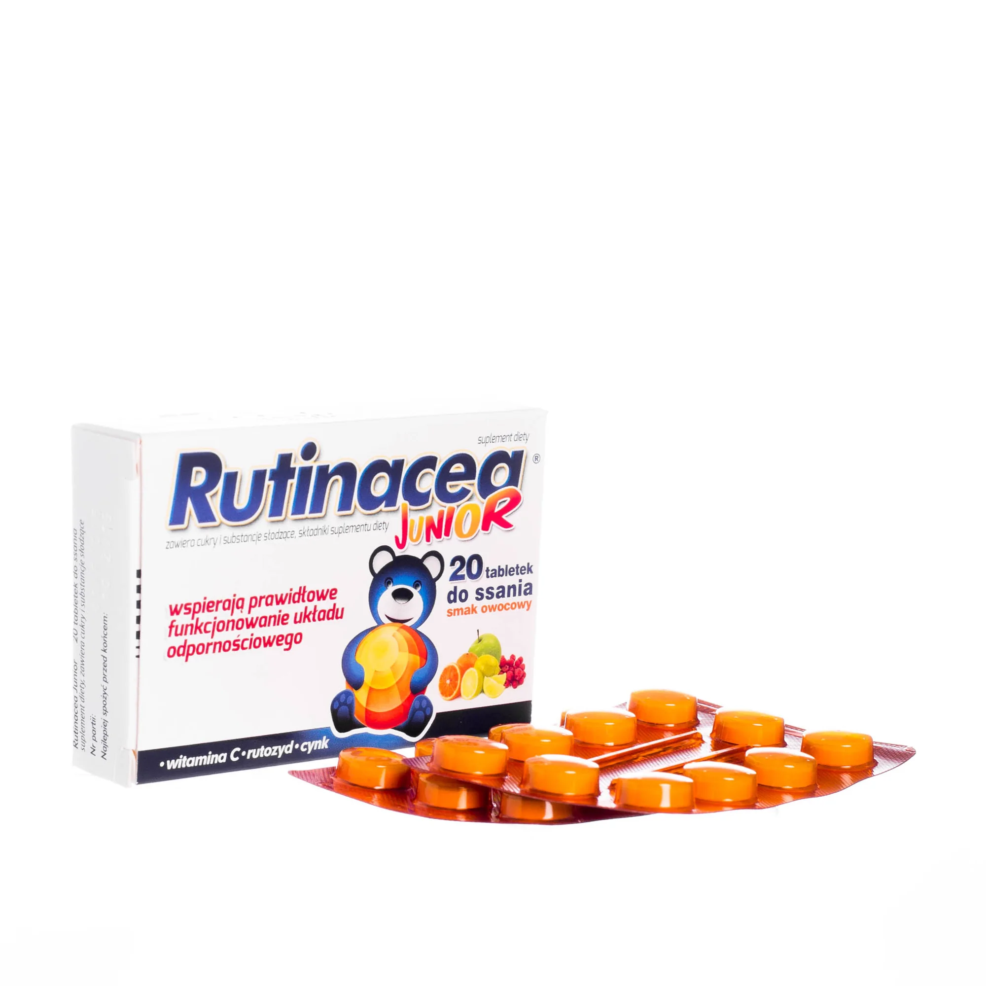 Rutinacea Junior 20 tabletek do ssania o smaku owocowym