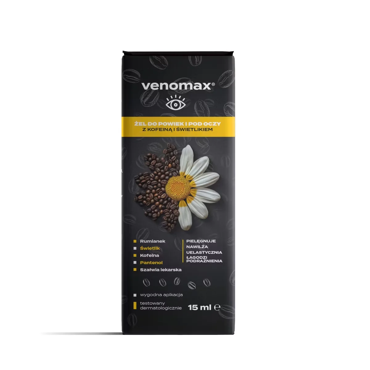 Venomax żel do powiek i pod oczy z kofeiną i świetlikiem, 15 ml