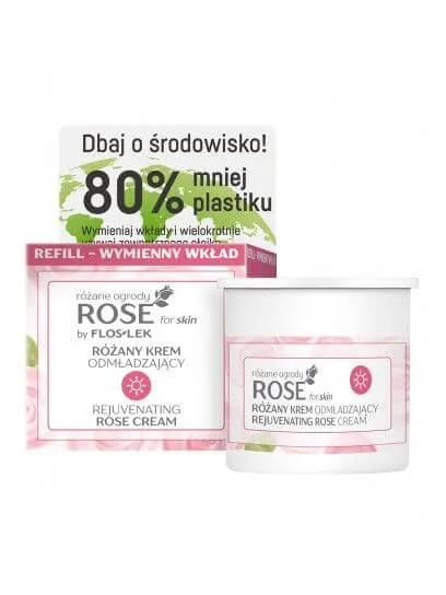 Floslek Rose For Skin różane ogrody, różany krem odmładzający na dzień, (REFILL), 50 ml