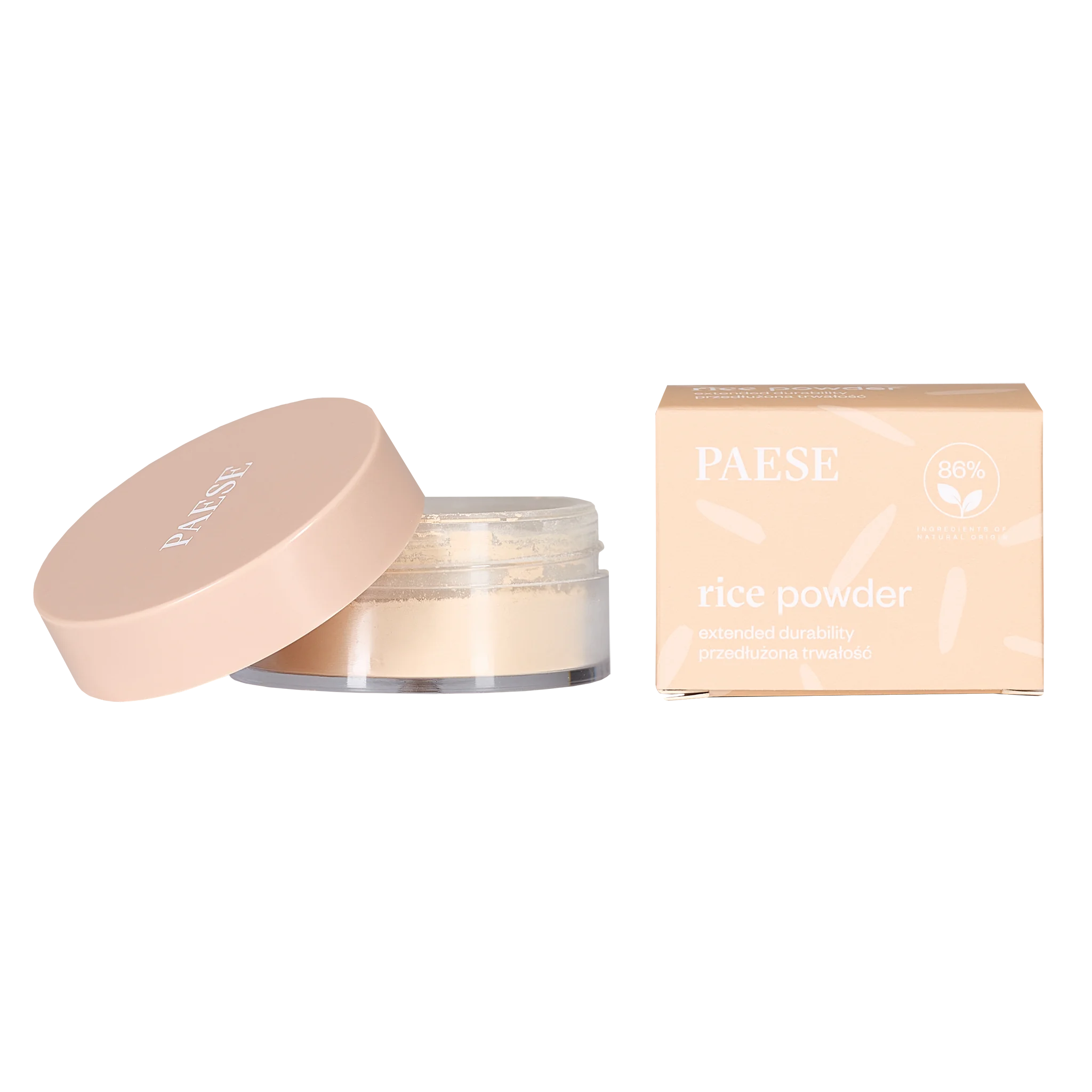 Paese sypki puder ryżowy utrwalający light beige, 10 g