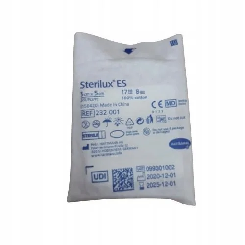 Sterilux ES kompresy jałowe, 8-warstwowe 17-nitkowe, 5x5cm, 1 op. po 3 szt.