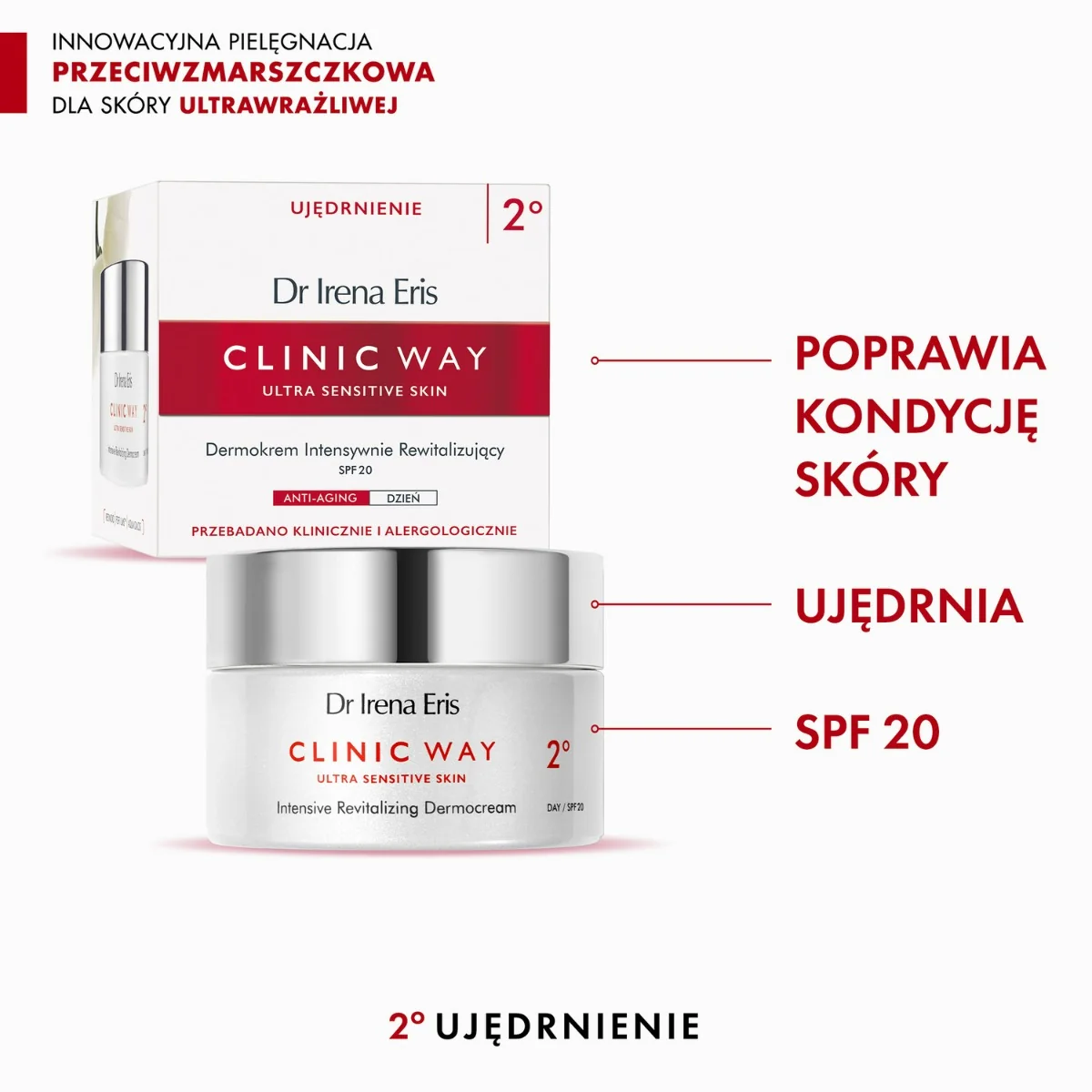 Dr Irena Eris Clinic Way 2 Retinoid Revitalization krem przeciwzmarszczkowy na dzień 2 stopień SPF 20, 50 ml