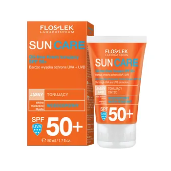 Flos-Lek Sun Care, oil-free krem tonujący SPF 50+, skóra mieszana i tłusta, 50 ml 
