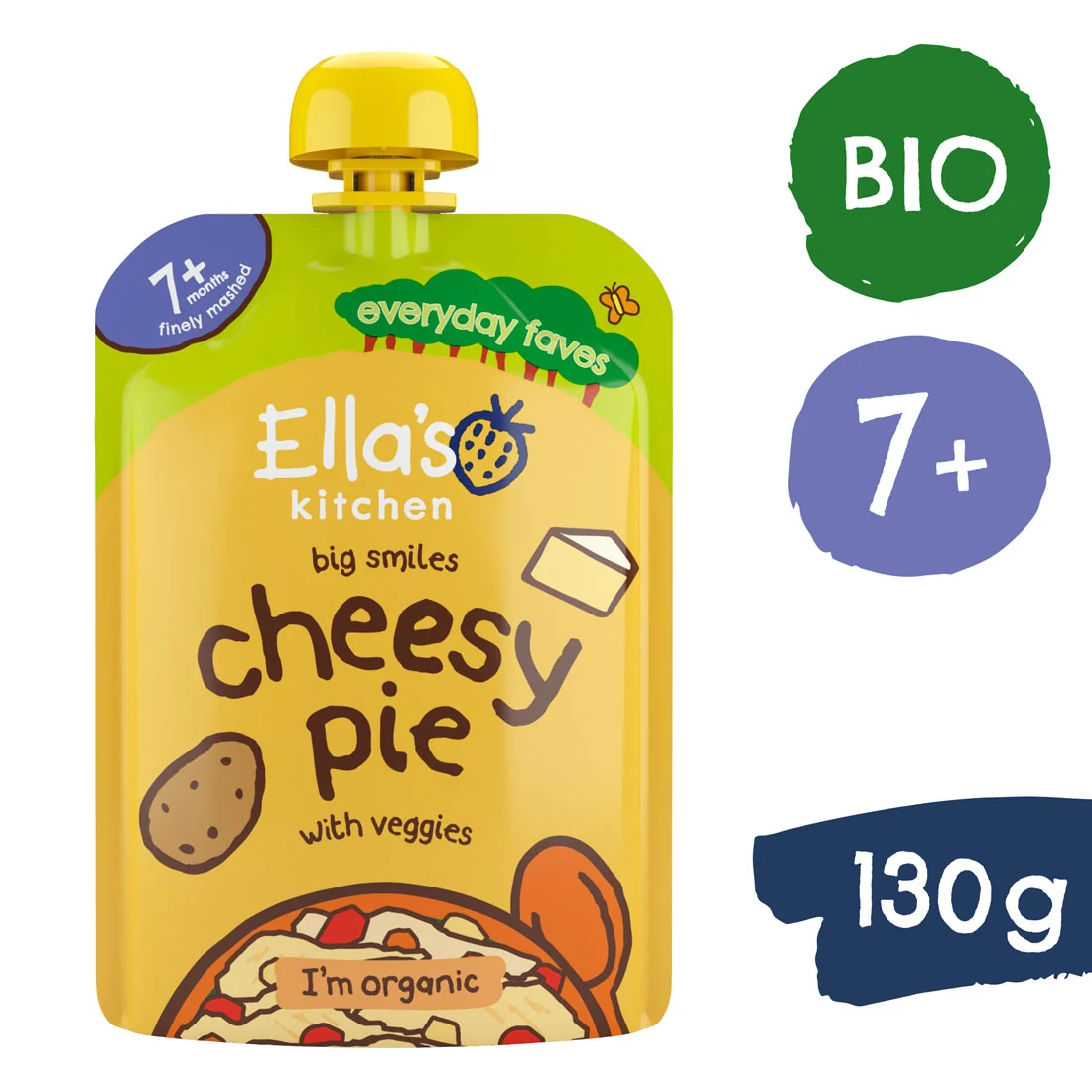 Ella's Kitchen BIO ciasto serowe z warzywami, 130 g