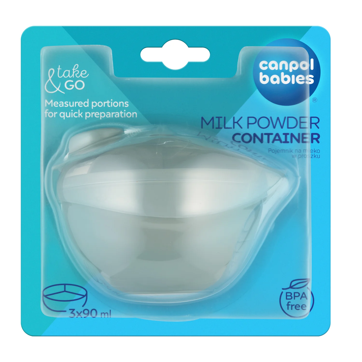 Canpol Babies, pojemnik na mleko w proszku 56/014_grey, 270 ml