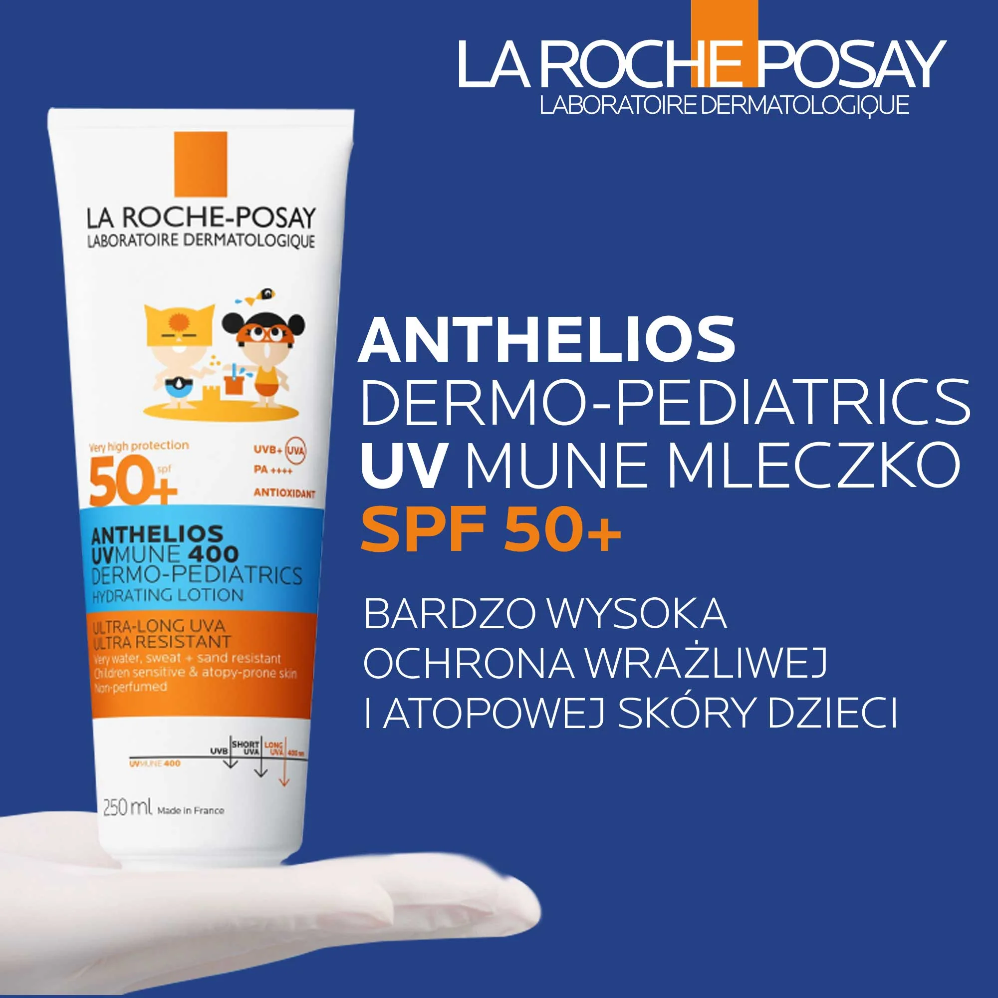 La Roche-Posay Anthelios UVMUNE 400 Dermo-Pediatrics SPF50+ mleczko nawilżające 250 ml