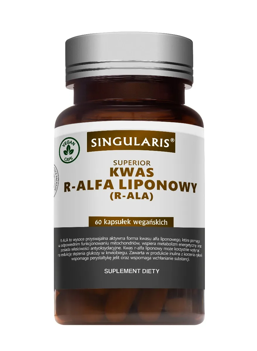 SINGULARIS Superior KWAS R-ALFA LIPONOWY (R-ALA), suplementy diety, kapsułki, 60 sztuk