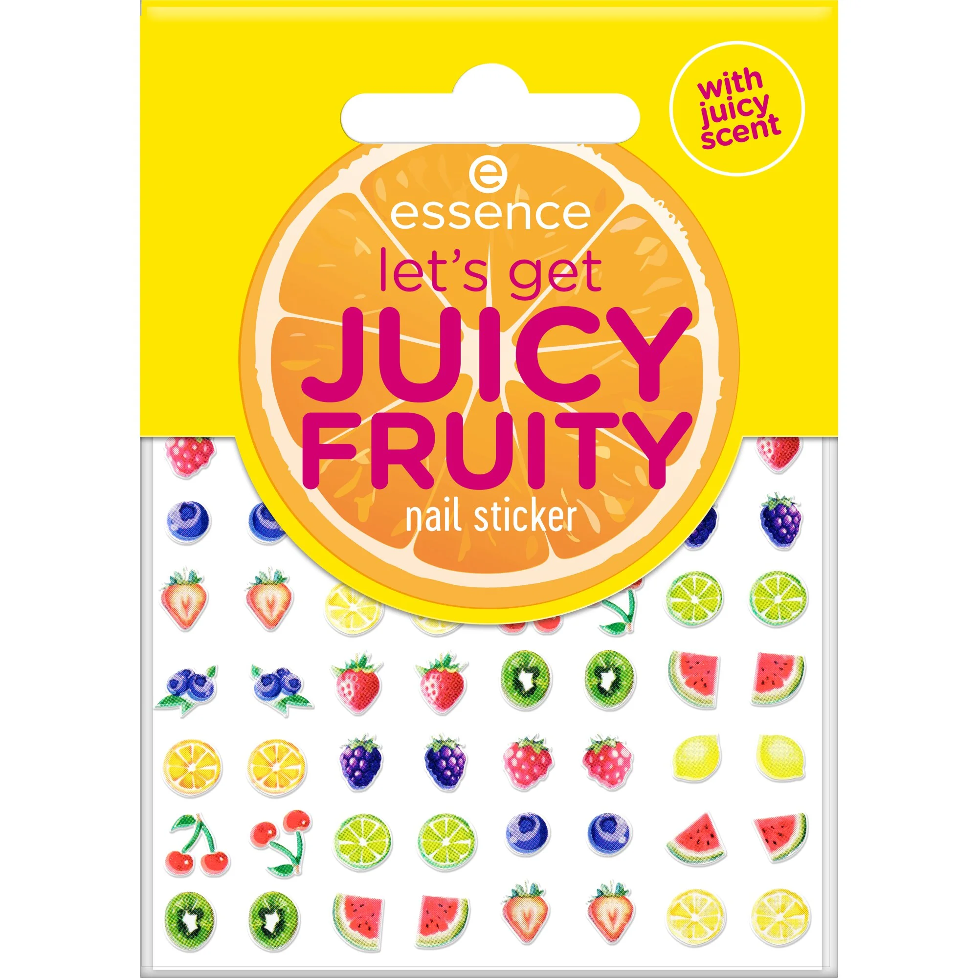 Essence Let's Get Juicy Fruity naklejki na paznokcie, 56 sztuk