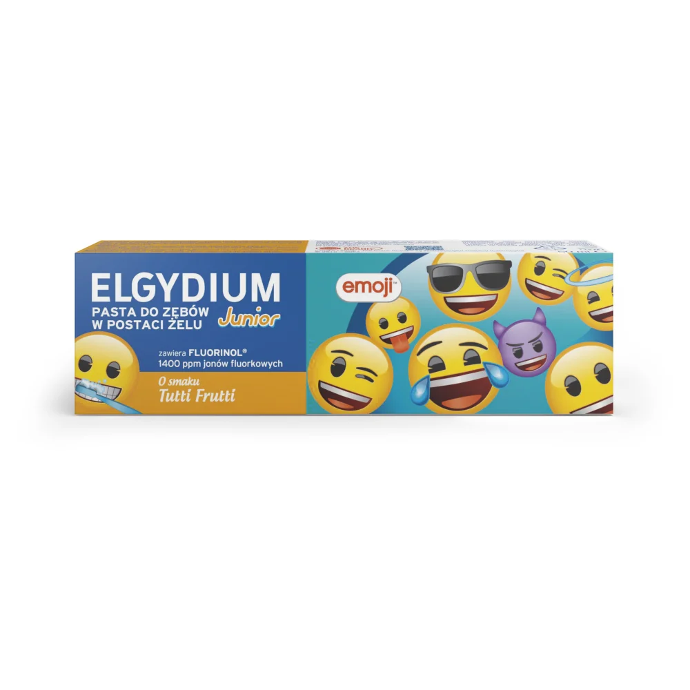 Elgydium Junior Emoji Tutti-Frutti pasta do zębów dla dzieci 7-12 lat, 50 ml