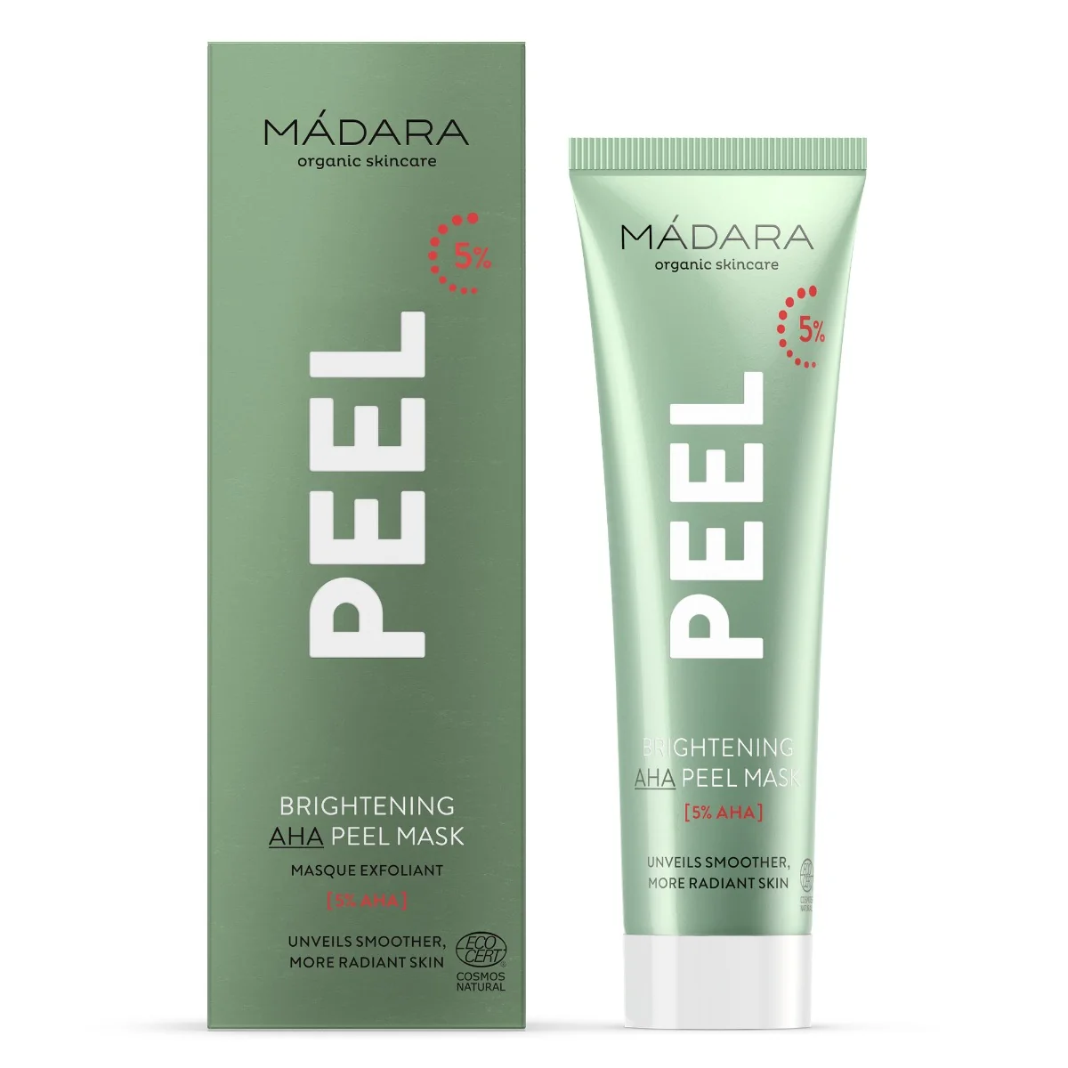 MÁDARA Brightening AHA Peel Mask rozjaśniająca maska do twarzy z kwasami, 60 ml
